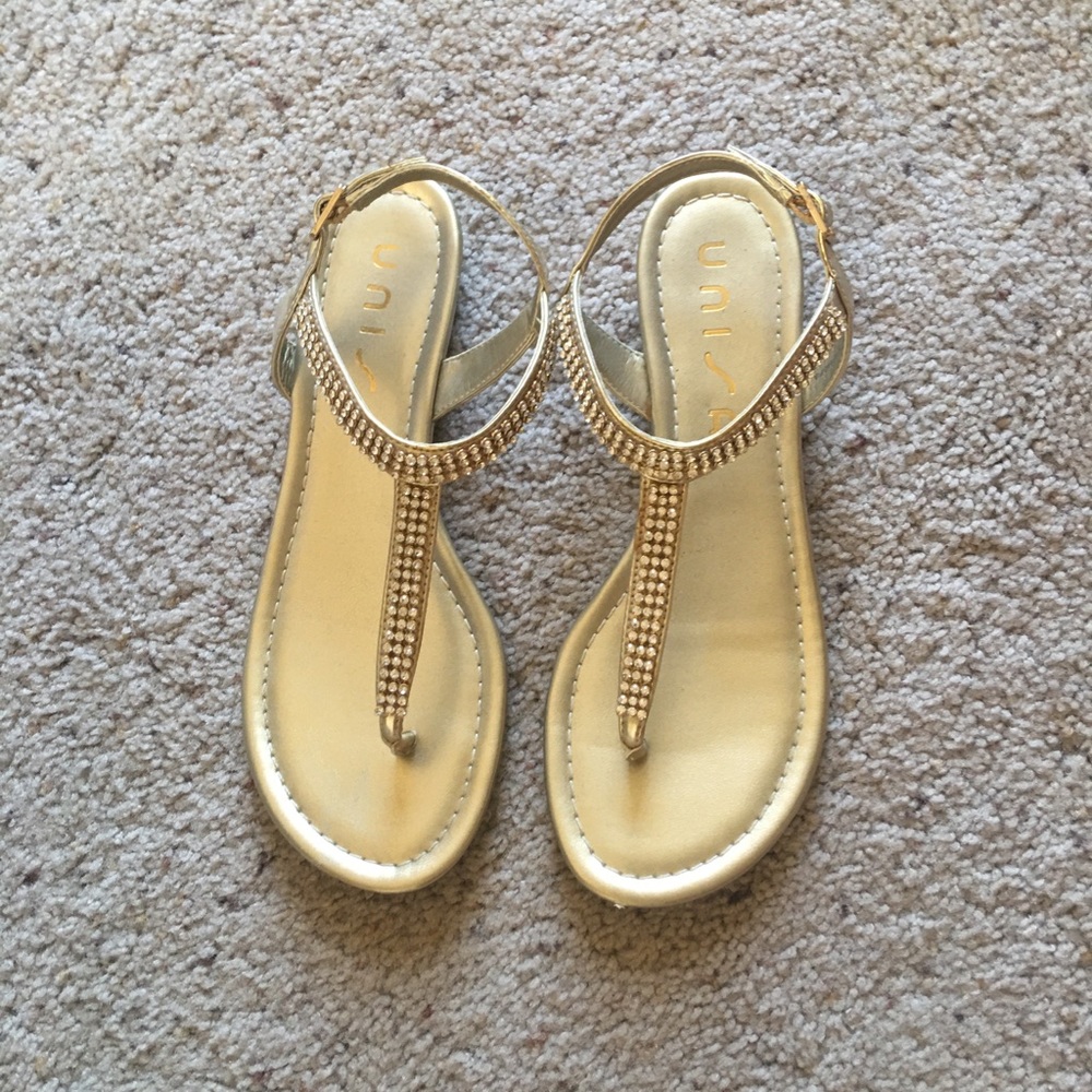 Gold rhinestone sandals